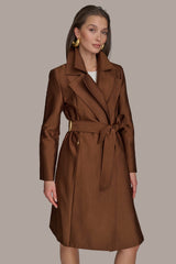 Donna Karan | DOUBLE COLLAR SATIN TRENCH COAT