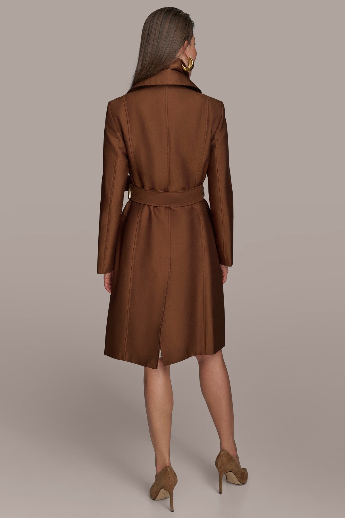 Donna Karan | DOUBLE COLLAR SATIN TRENCH COAT