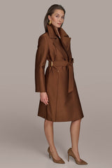Donna Karan | DOUBLE COLLAR SATIN TRENCH COAT