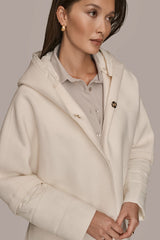 Donna Karan | HOODED WOOL-BLEND CAPE COAT