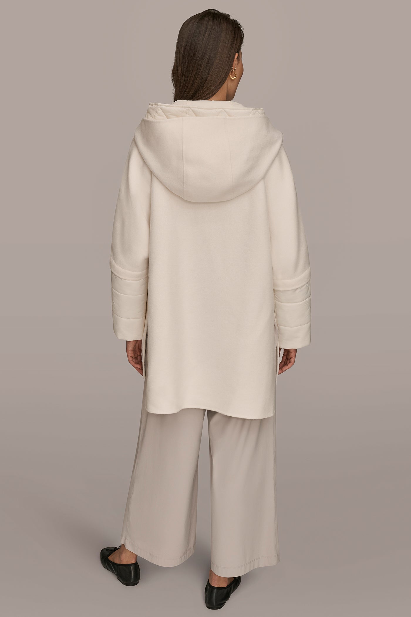 Donna Karan | HOODED WOOL-BLEND CAPE COAT