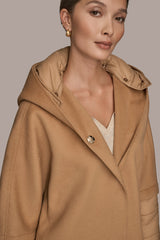 Donna Karan | HOODED WOOL-BLEND CAPE COAT