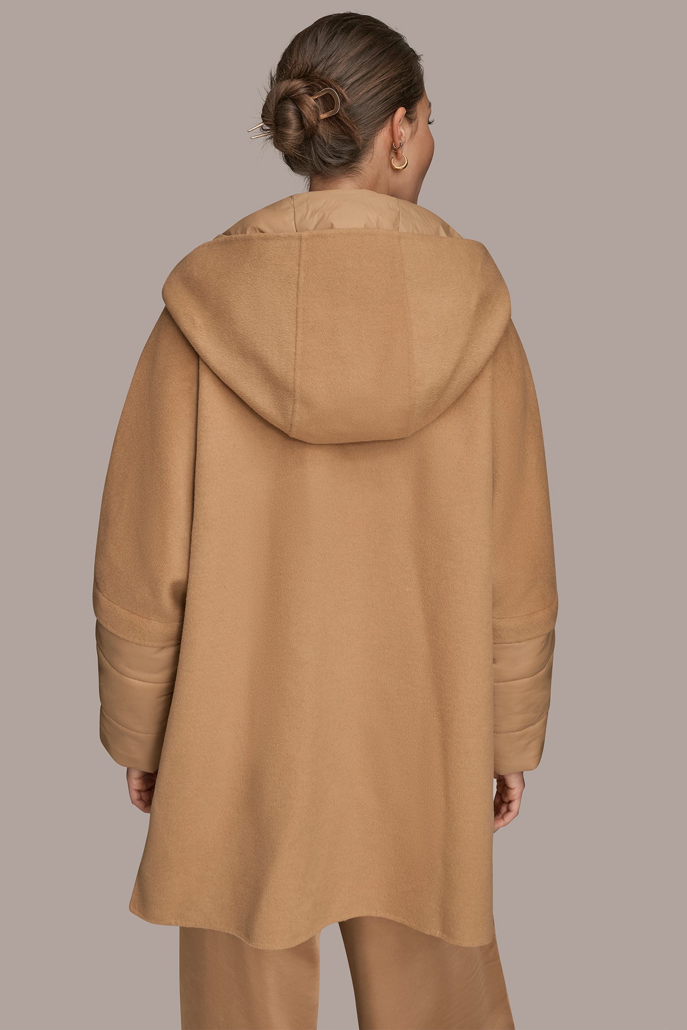Donna Karan | HOODED WOOL-BLEND CAPE COAT