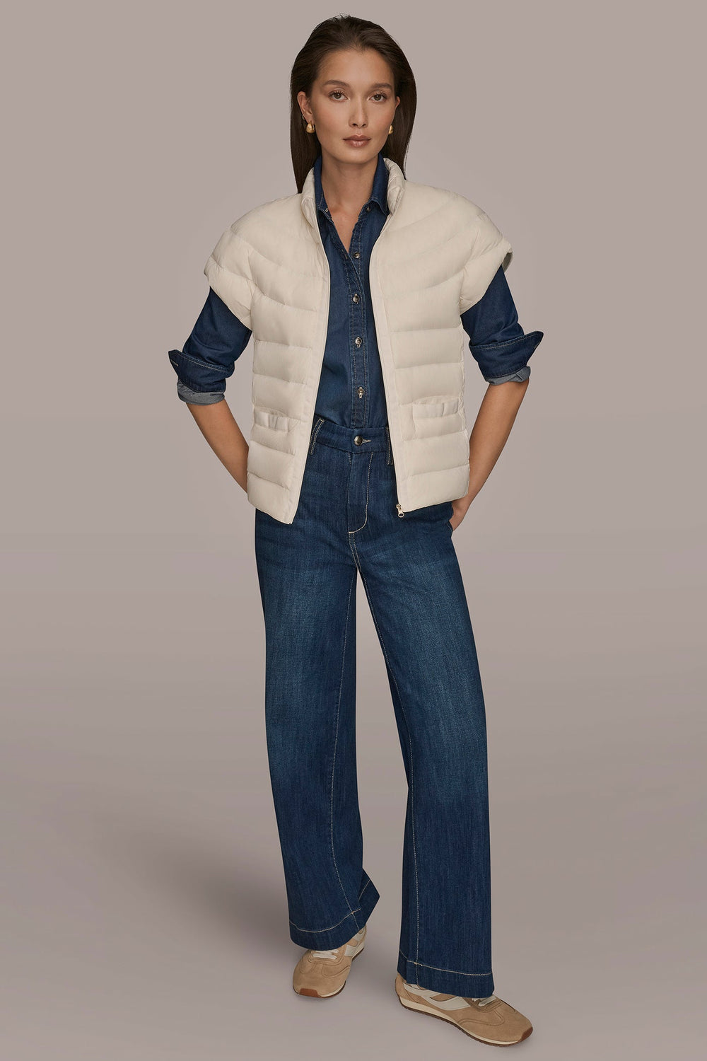 Donna Karan | CAP SLEEVE PUFFER VEST