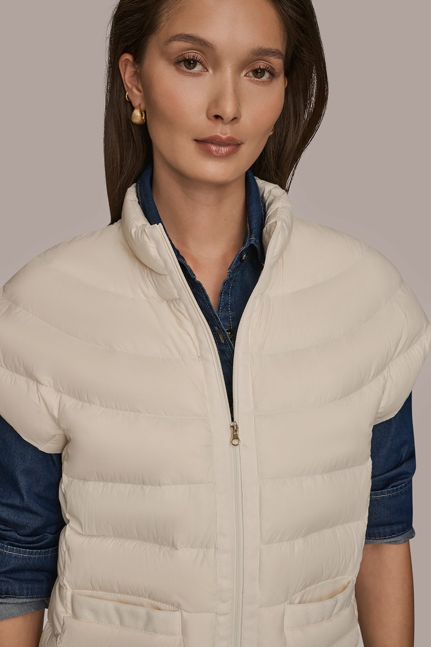 Donna Karan | CAP SLEEVE PUFFER VEST
