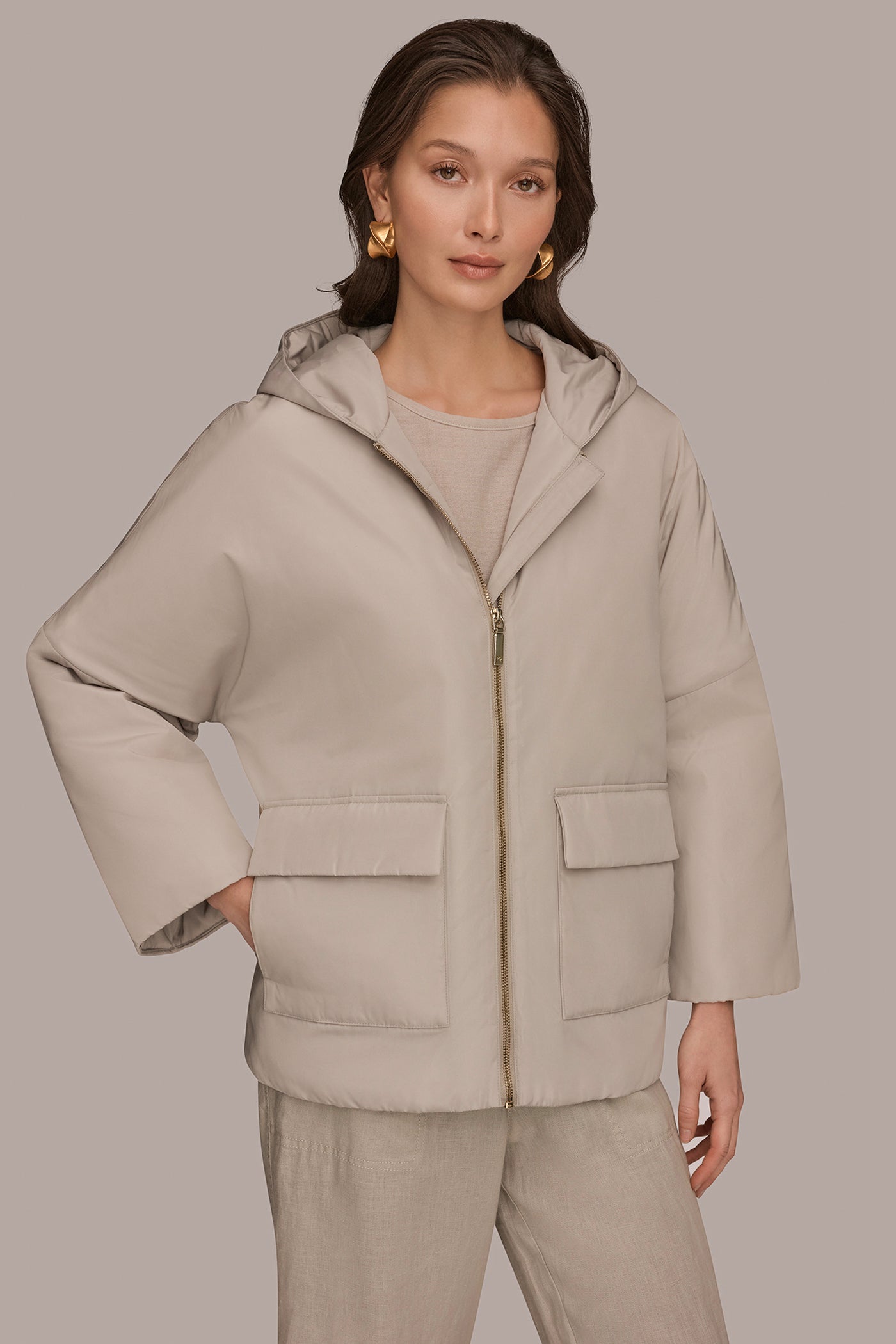 Donna Karan | HOODED LIGHT QUILT JACKET