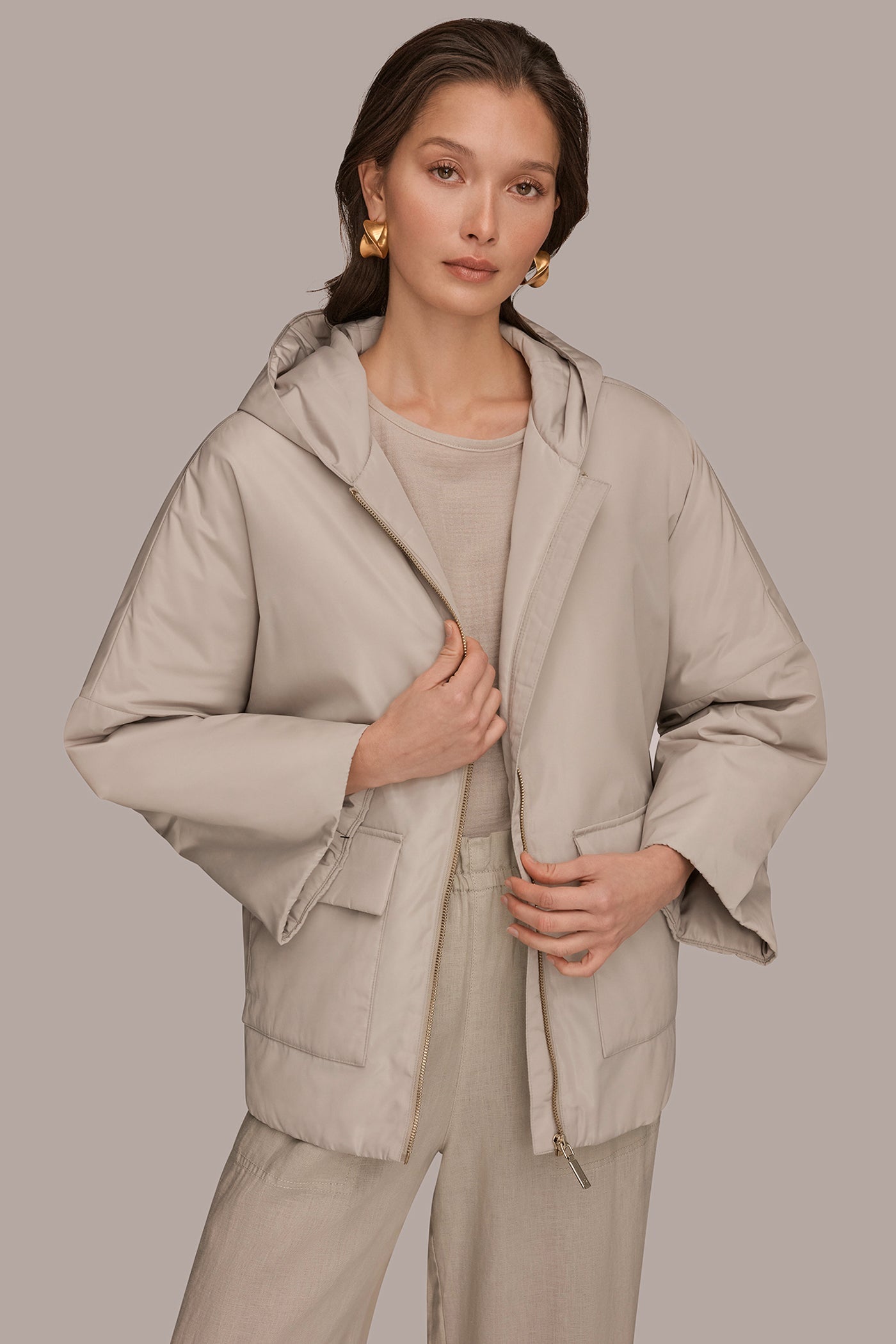 Donna Karan | HOODED LIGHT QUILT JACKET