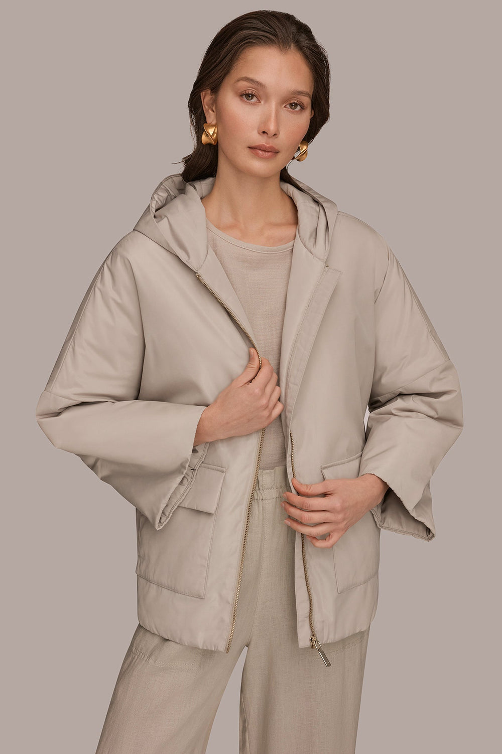Donna Karan | HOODED LIGHT QUILT JACKET