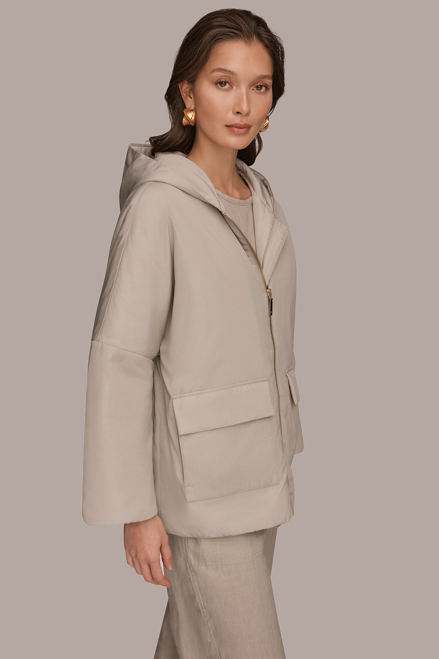Donna Karan | HOODED LIGHT QUILT JACKET