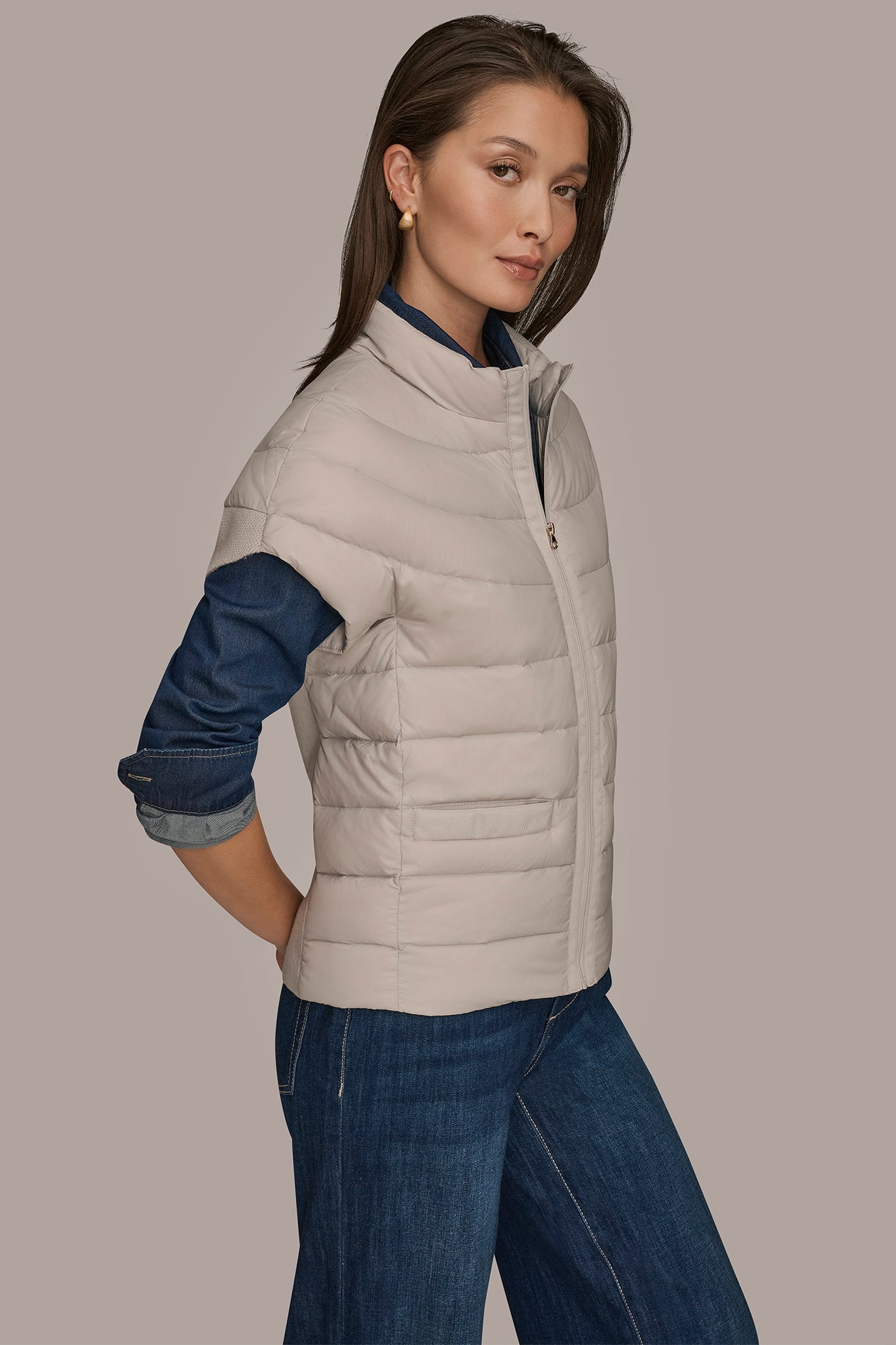Donna Karan | CAP SLEEVE PUFFER VEST