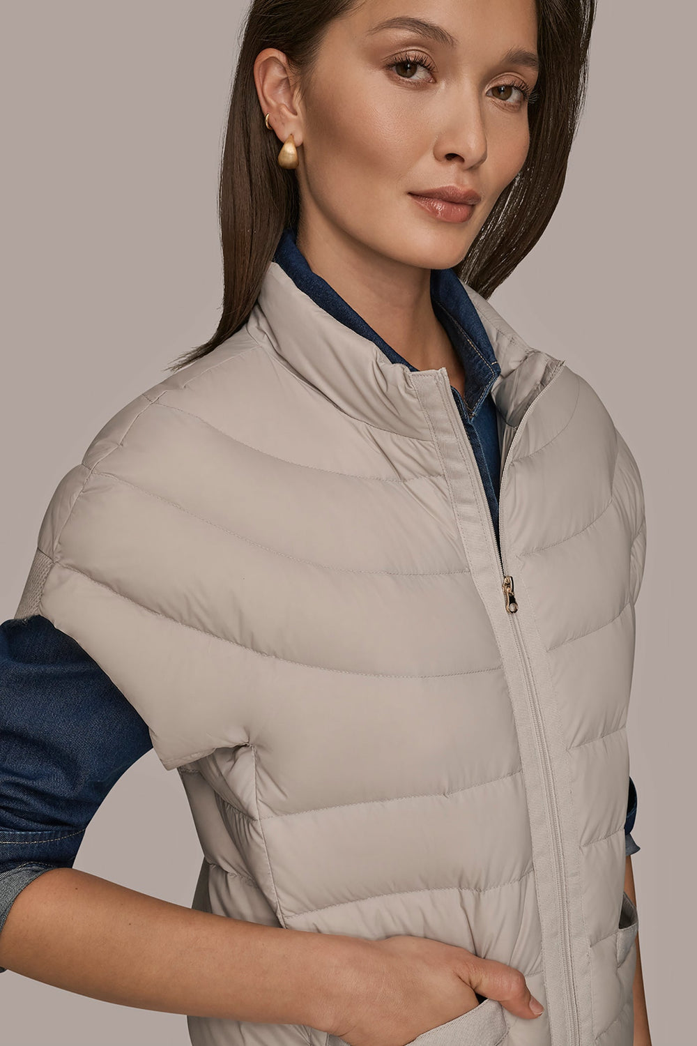 Donna Karan | CAP SLEEVE PUFFER VEST