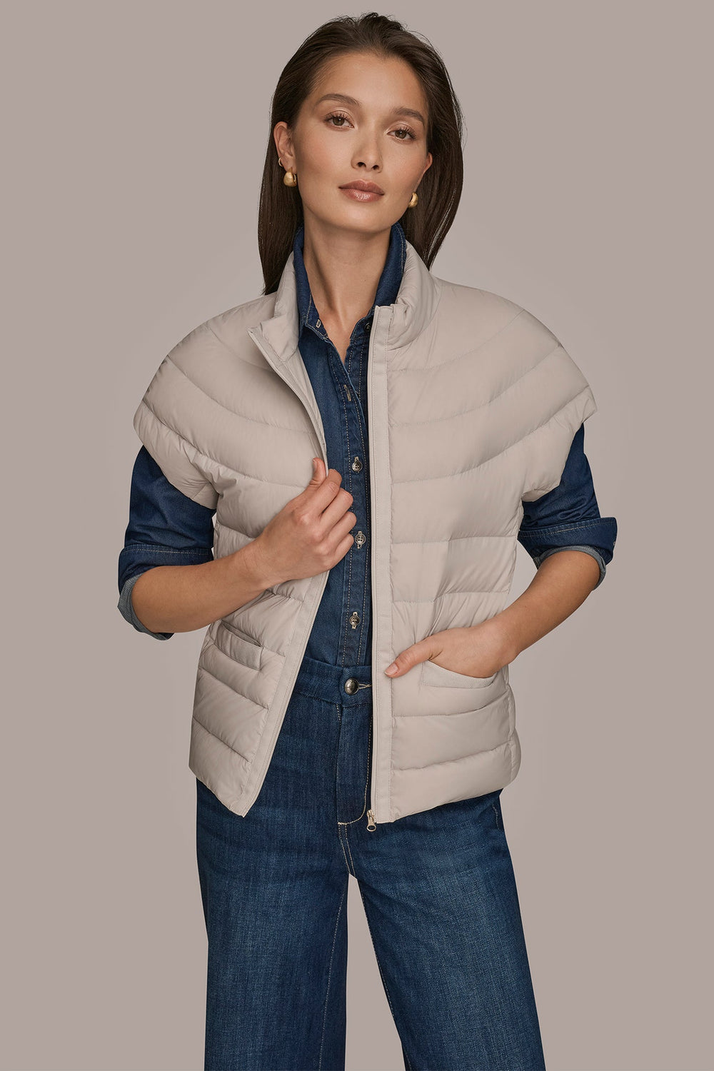 Donna Karan | CAP SLEEVE PUFFER VEST