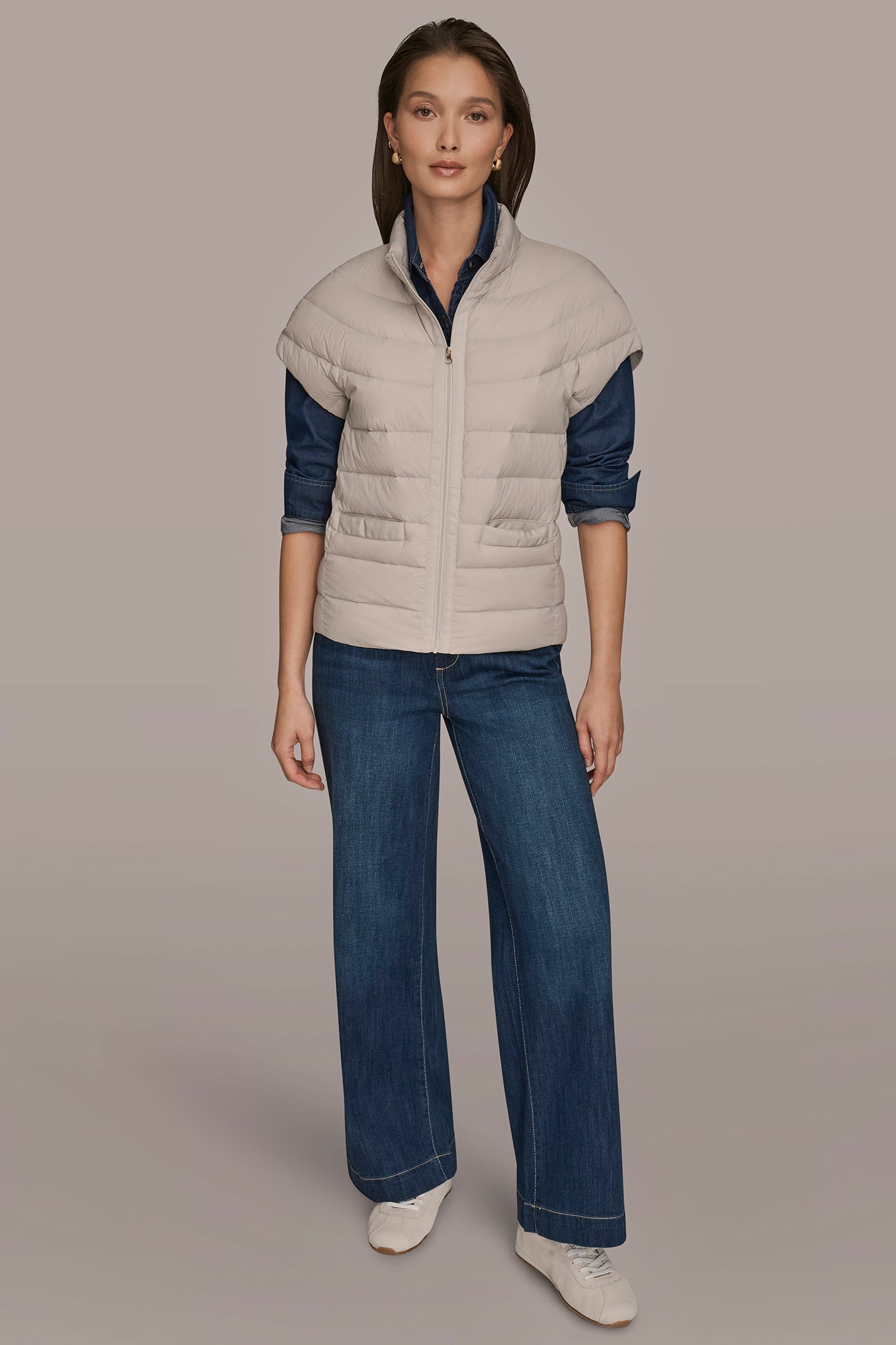 Donna Karan | CAP SLEEVE PUFFER VEST