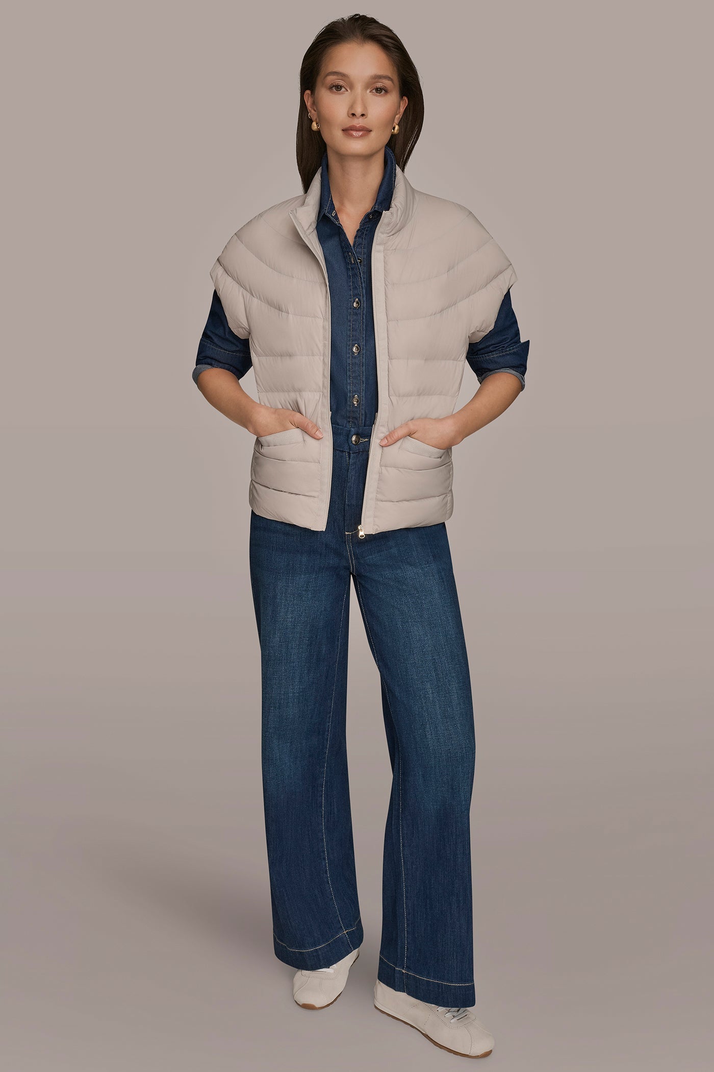 Donna Karan | CAP SLEEVE PUFFER VEST