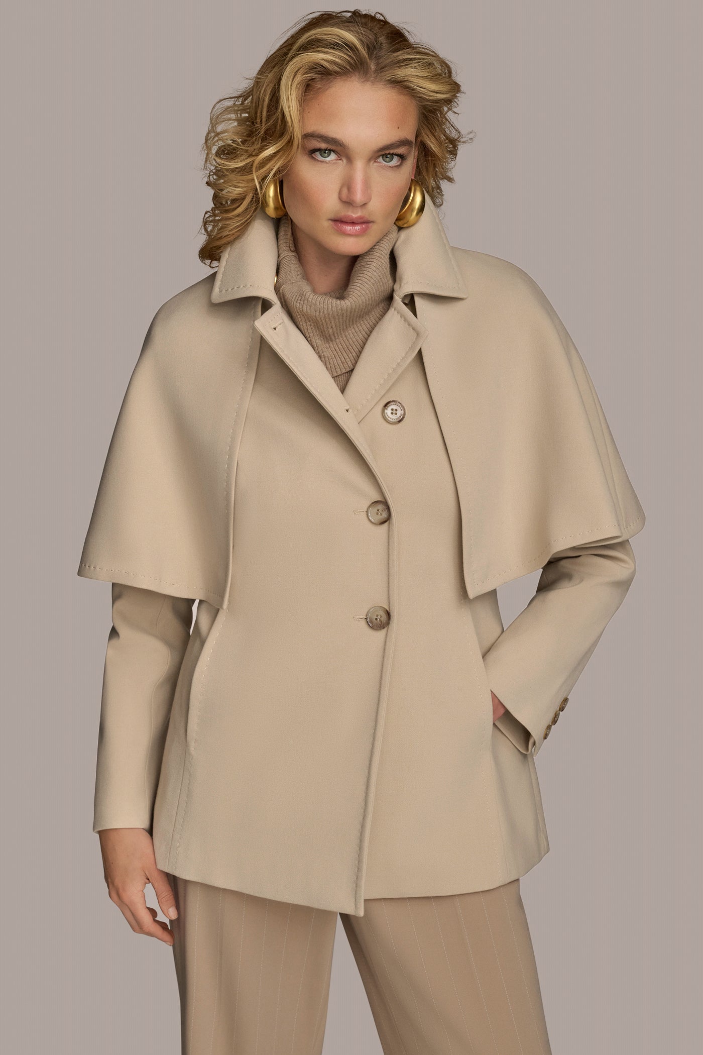 Donna Karan | WATER REPELLENT CREPE CAPELET