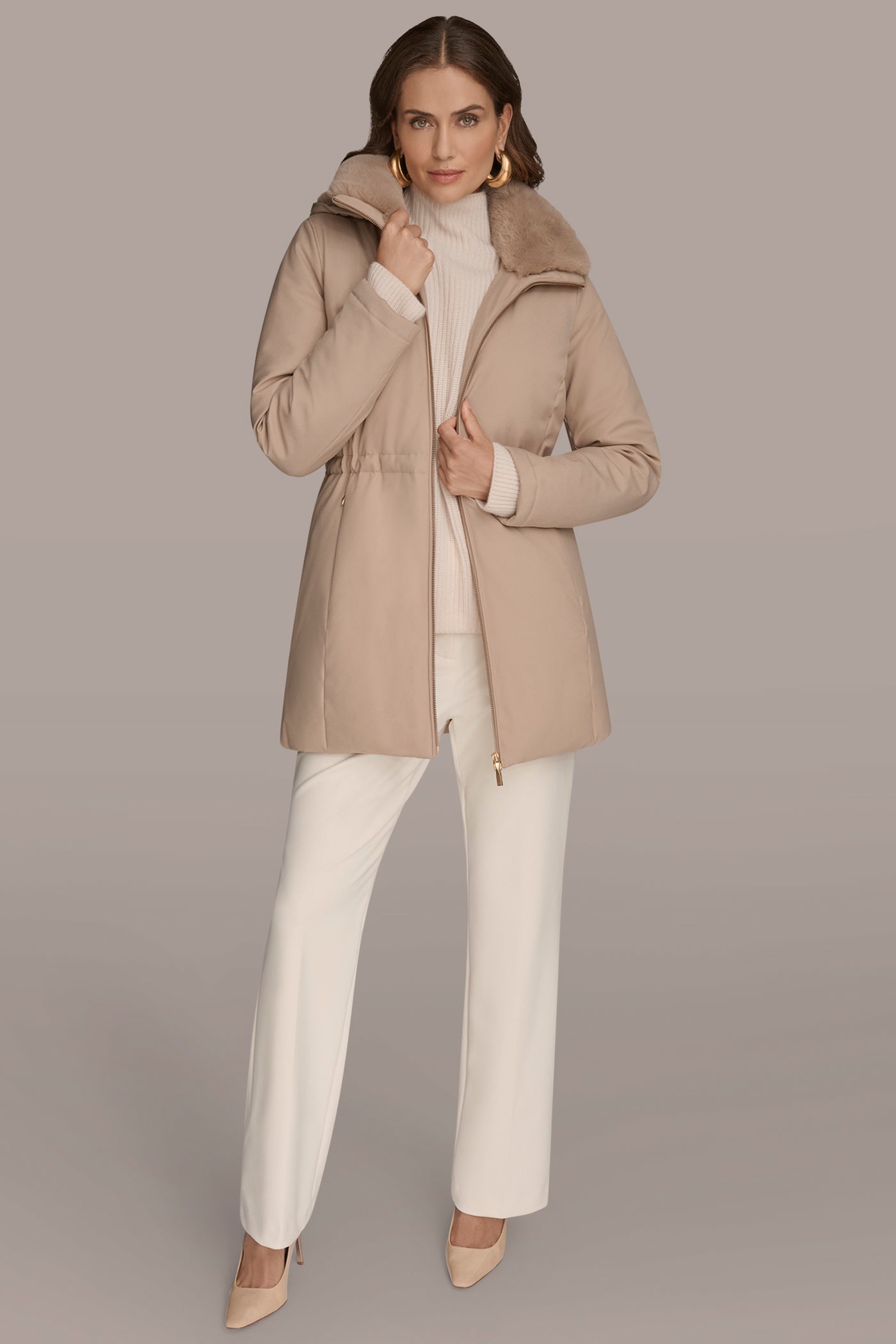 Donna Karan | FAUX FUR LINED PUFFER