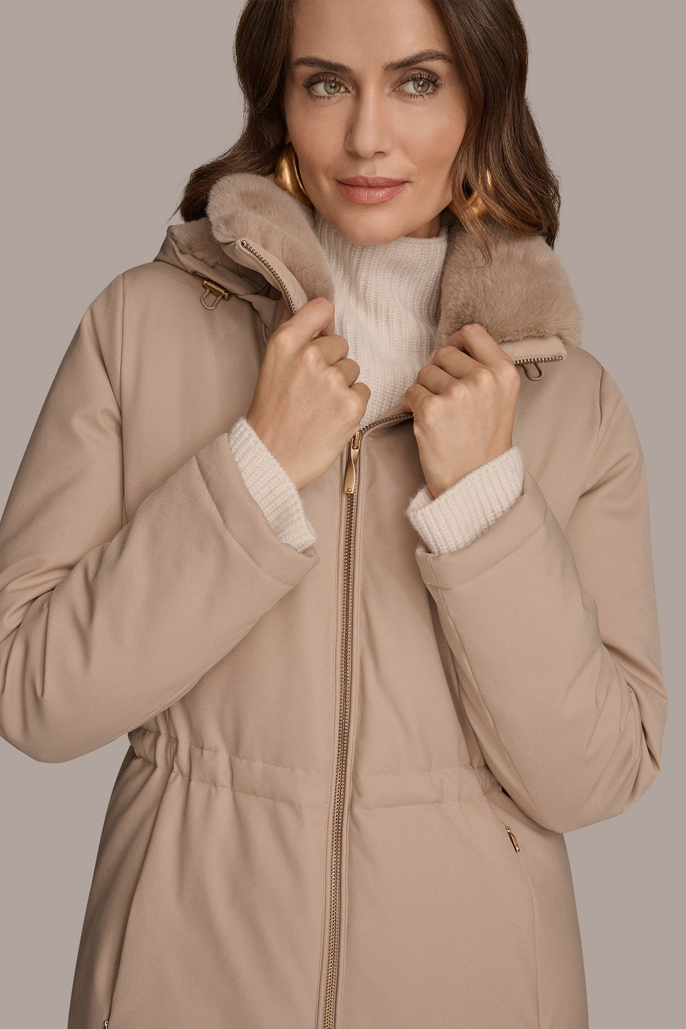 Donna Karan | FAUX FUR LINED PUFFER