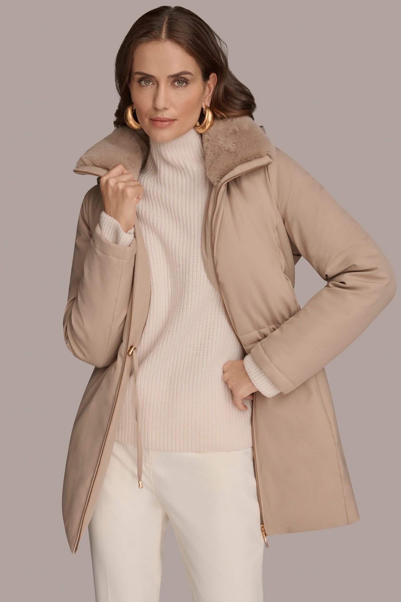 Donna Karan | FAUX FUR LINED PUFFER