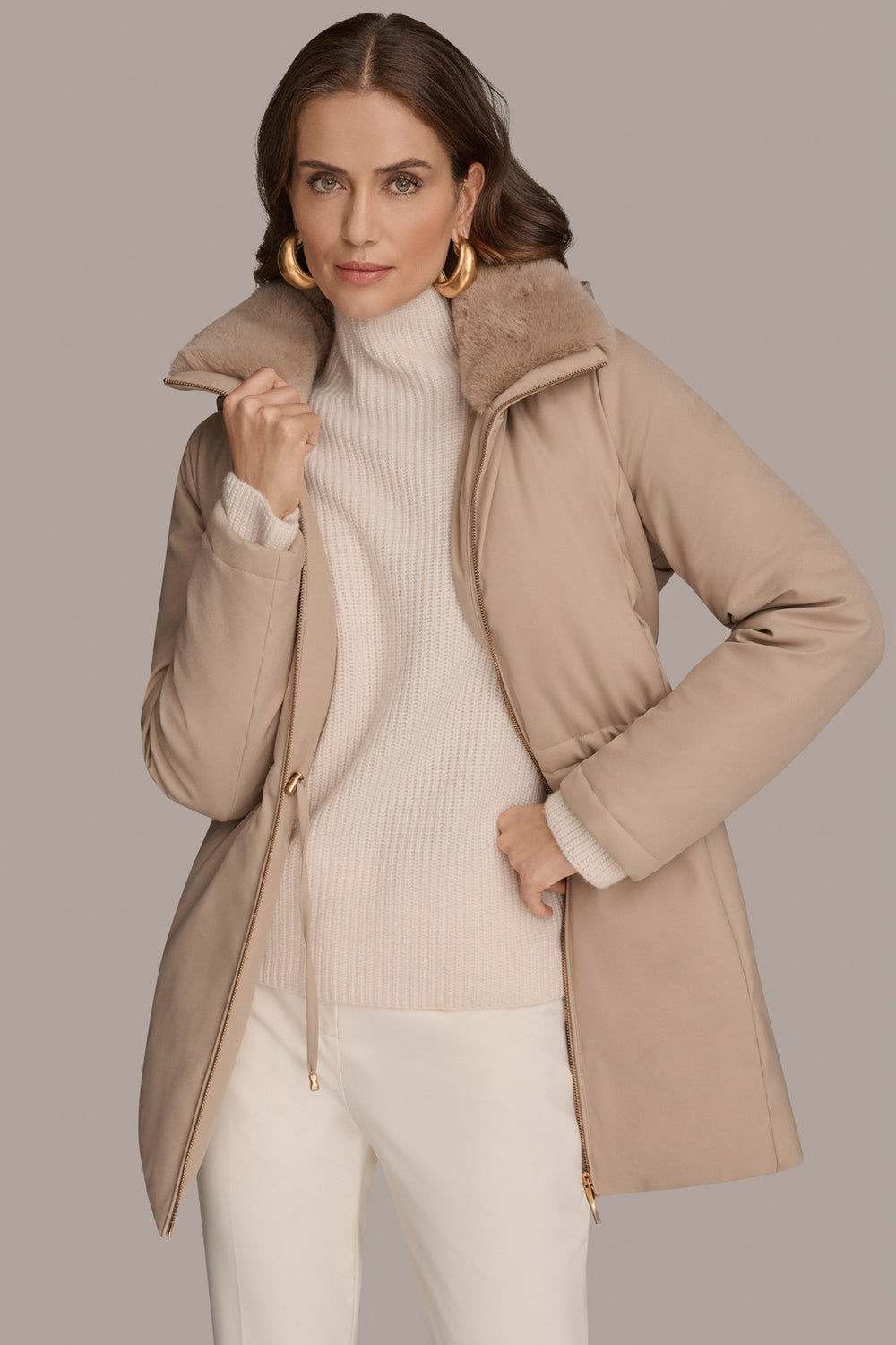 Donna Karan | FAUX FUR LINED PUFFER