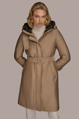 Donna Karan | FAUX FUR TRIM LINED RAIN COAT