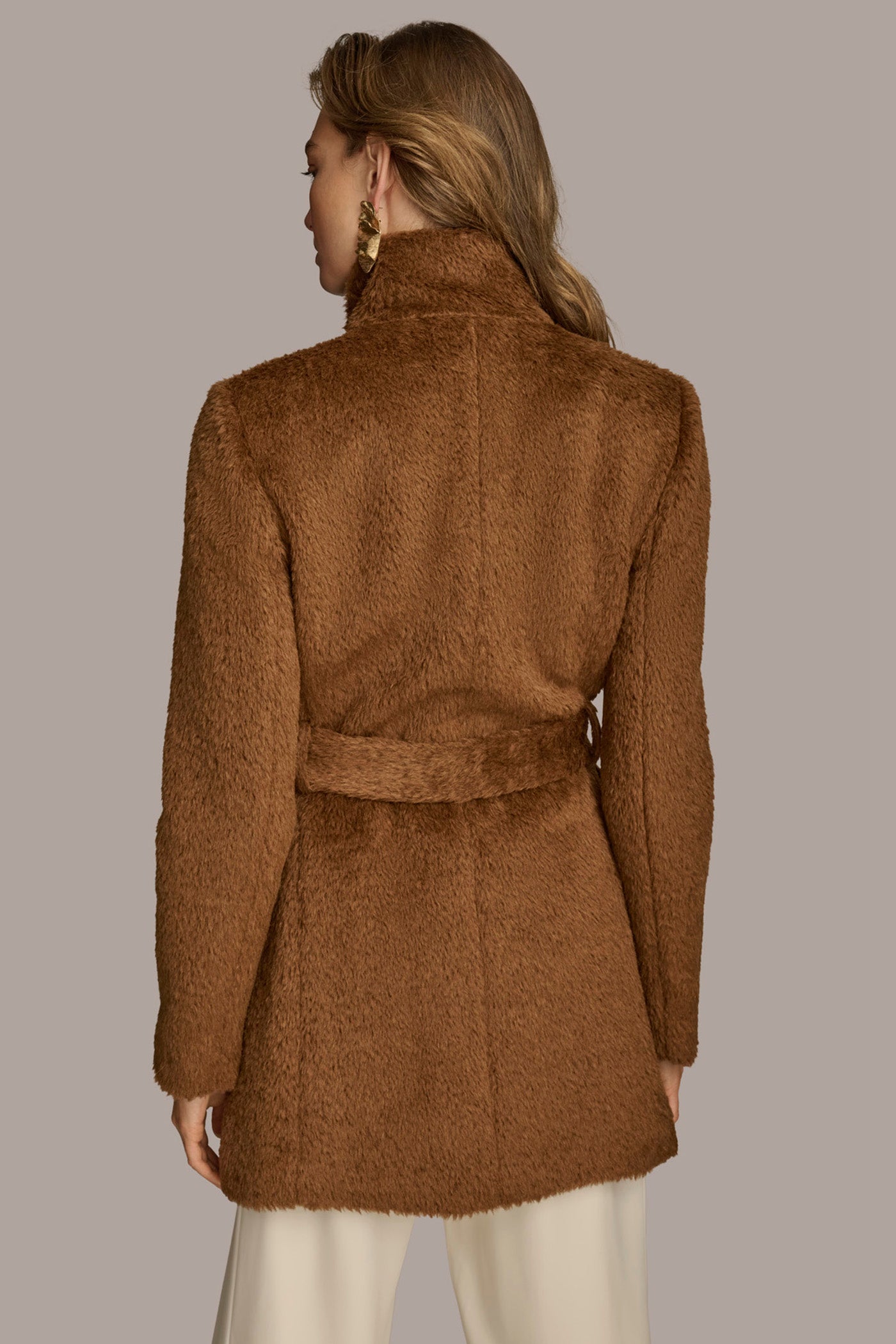 Donna Karan | Belted Wool Wrap Coat