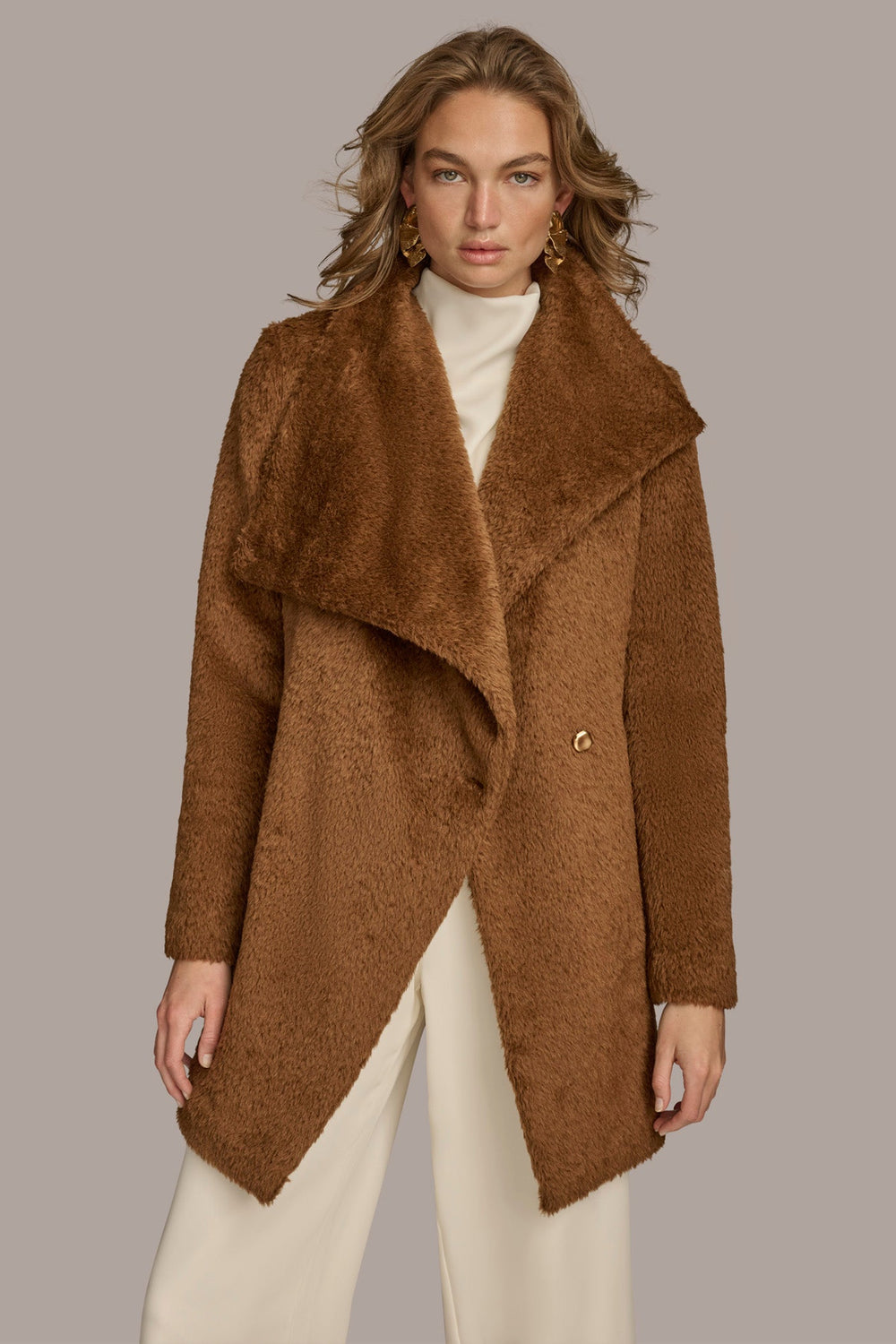 Donna Karan | Belted Wool Wrap Coat