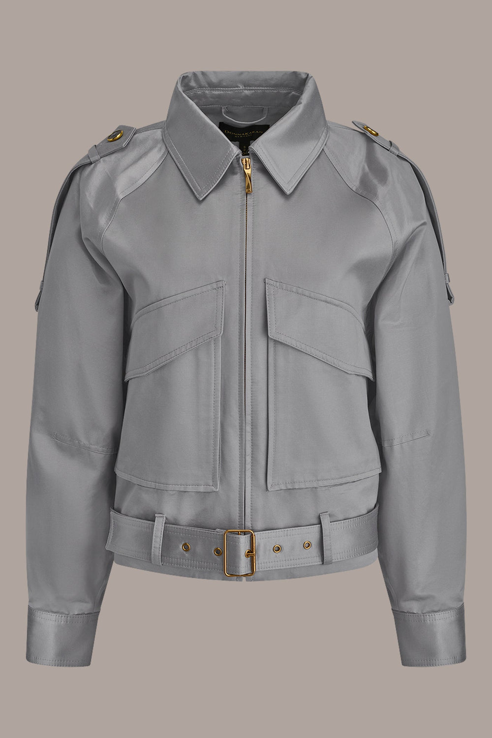 Donna Karan | COTTON-BLEND SATIN BIKER JACKET