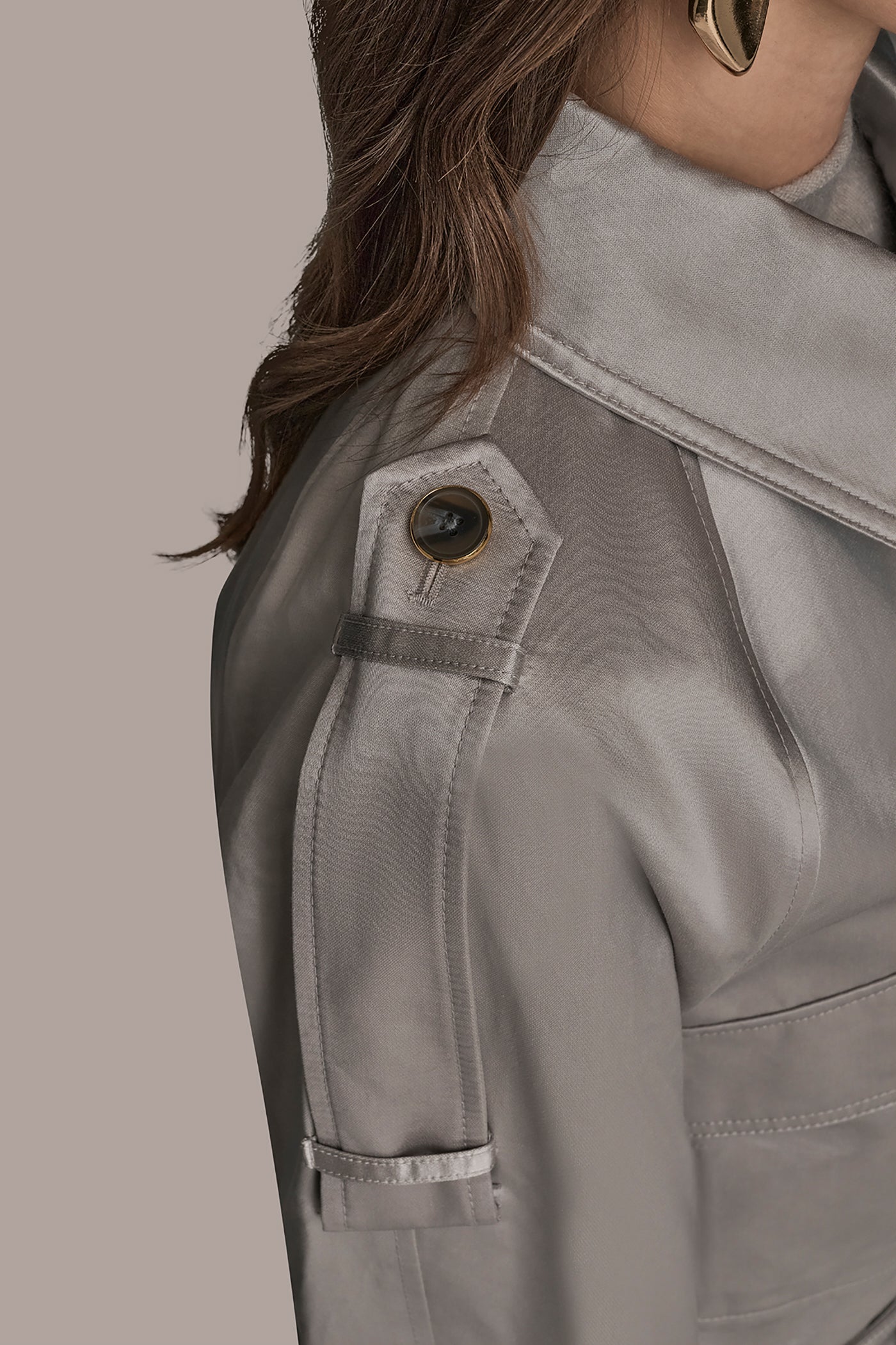 Donna Karan | COTTON-BLEND SATIN BIKER JACKET
