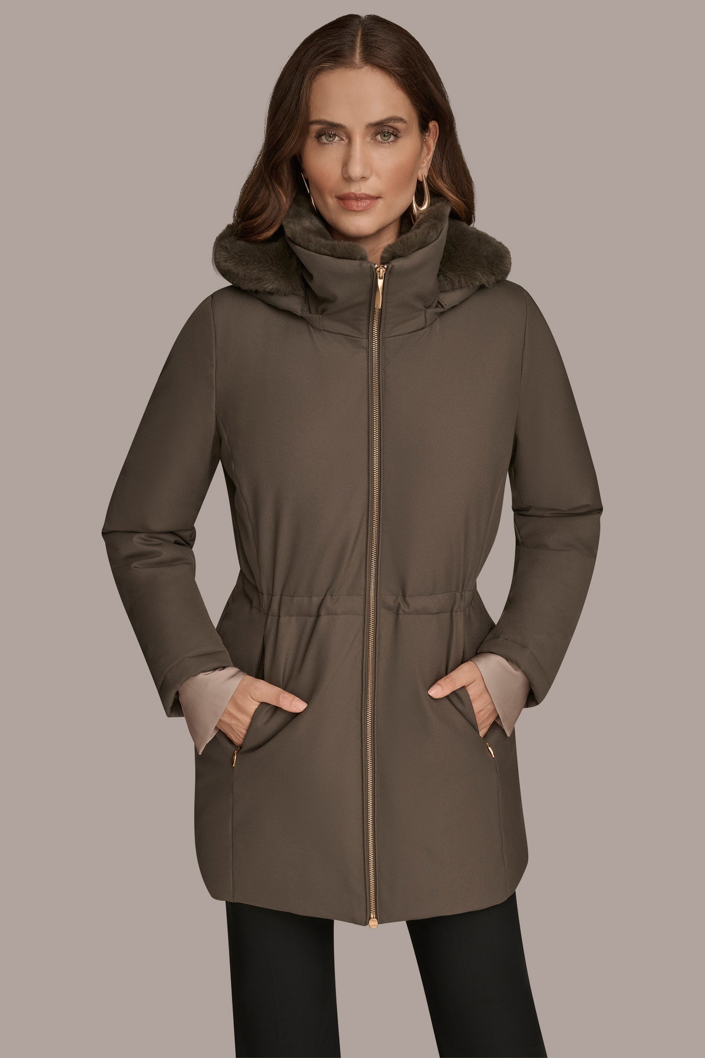 Donna Karan | FAUX FUR LINED PUFFER