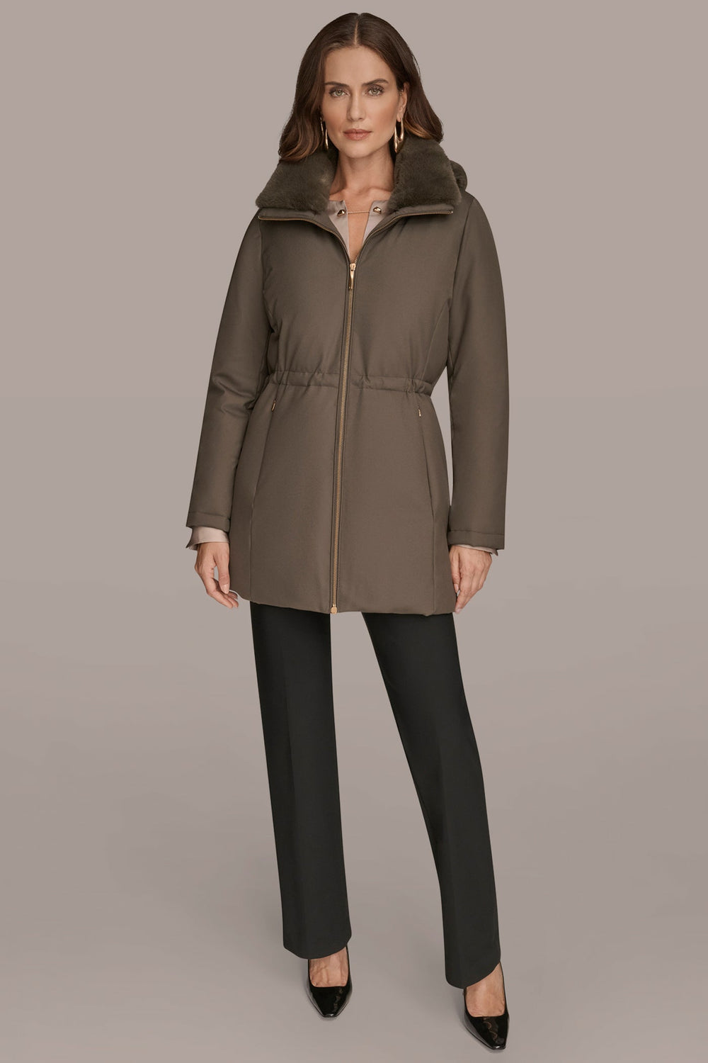 Donna Karan | FAUX FUR LINED PUFFER