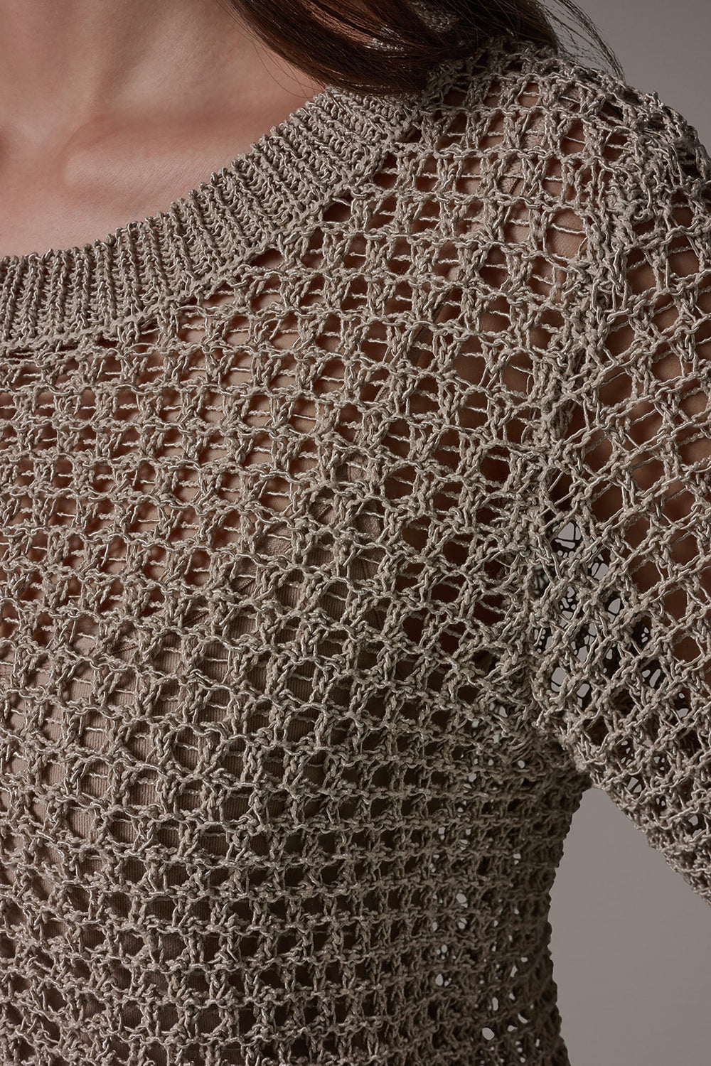 Donna Karan | SHORT SLEEVE OPEN STITCH SWEATER