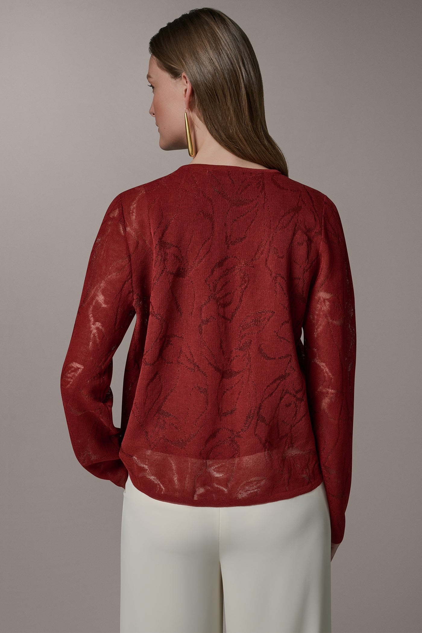 Donna Karan | FLORAL SHEER CARDIGAN