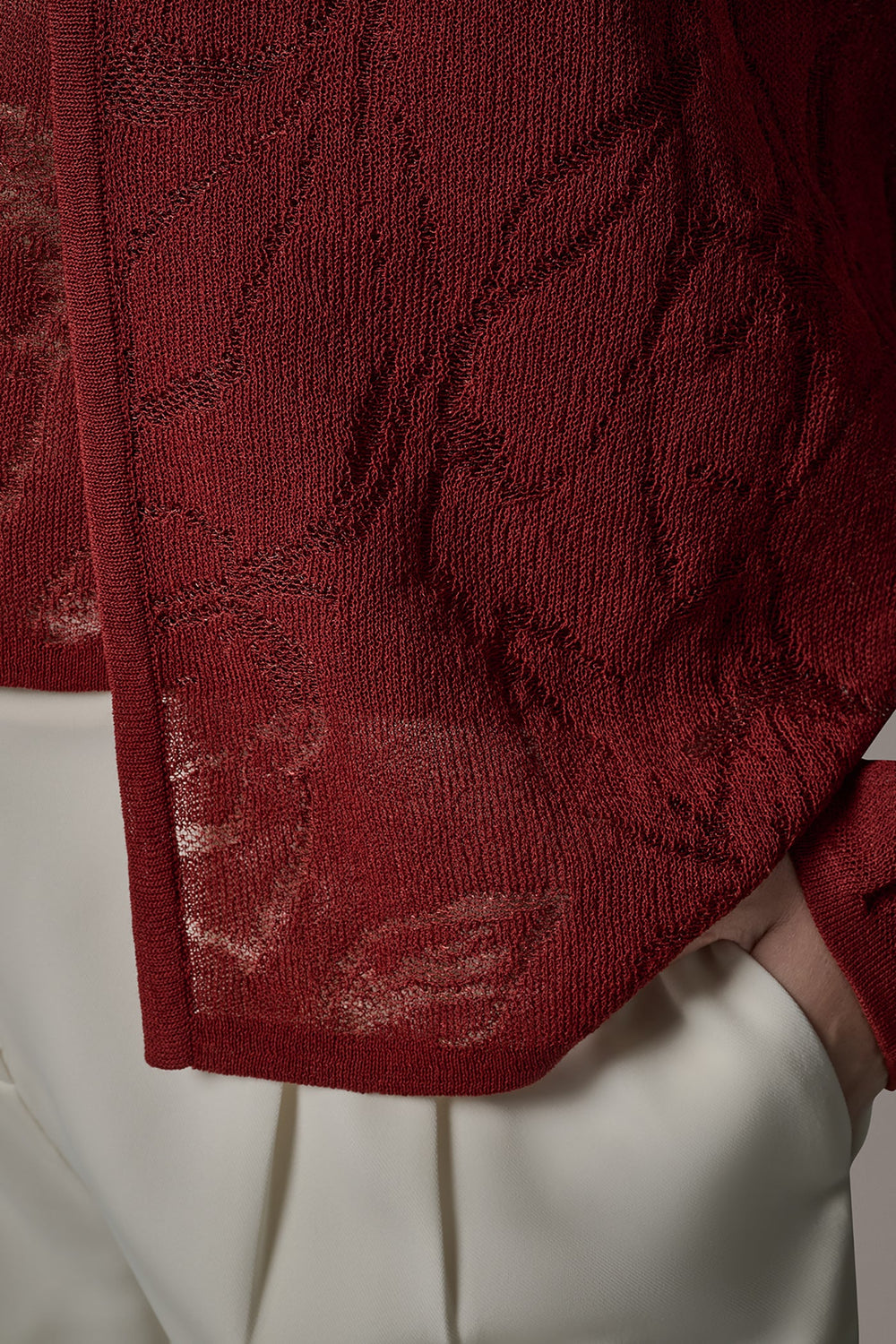 Donna Karan | FLORAL SHEER CARDIGAN