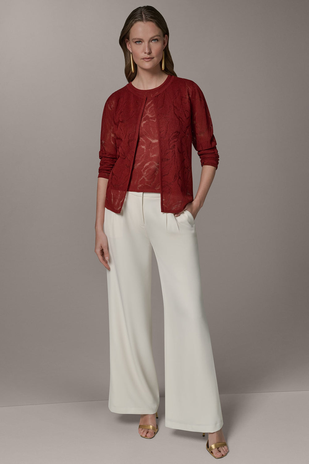 Donna Karan | FLORAL SHEER CARDIGAN