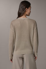 Donna Karan | LONG SLEEVE POINTELLE SWEATER