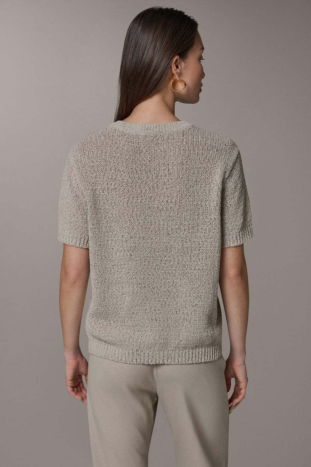 Donna Karan | SHORT SLEEVE MÉLANGE EASY SWEATER