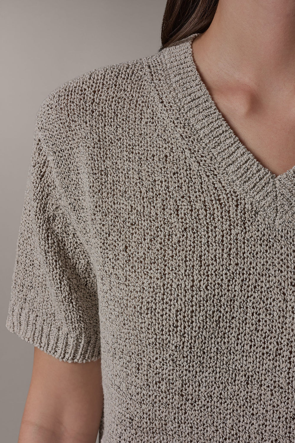 Donna Karan | SHORT SLEEVE MÉLANGE EASY SWEATER