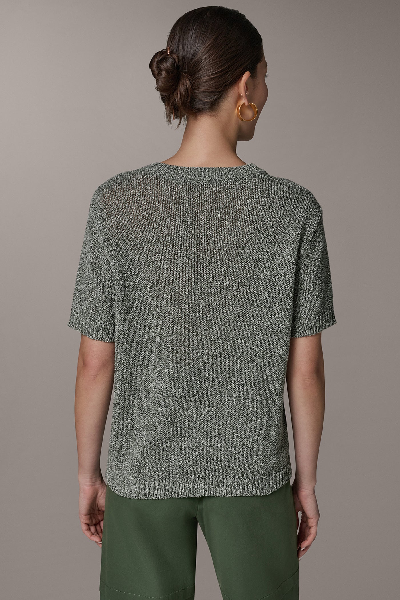 Donna Karan | SHORT SLEEVE MÉLANGE EASY SWEATER