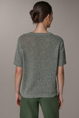 Donna Karan | SHORT SLEEVE MÉLANGE EASY SWEATER