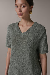 Donna Karan | SHORT SLEEVE MÉLANGE EASY SWEATER