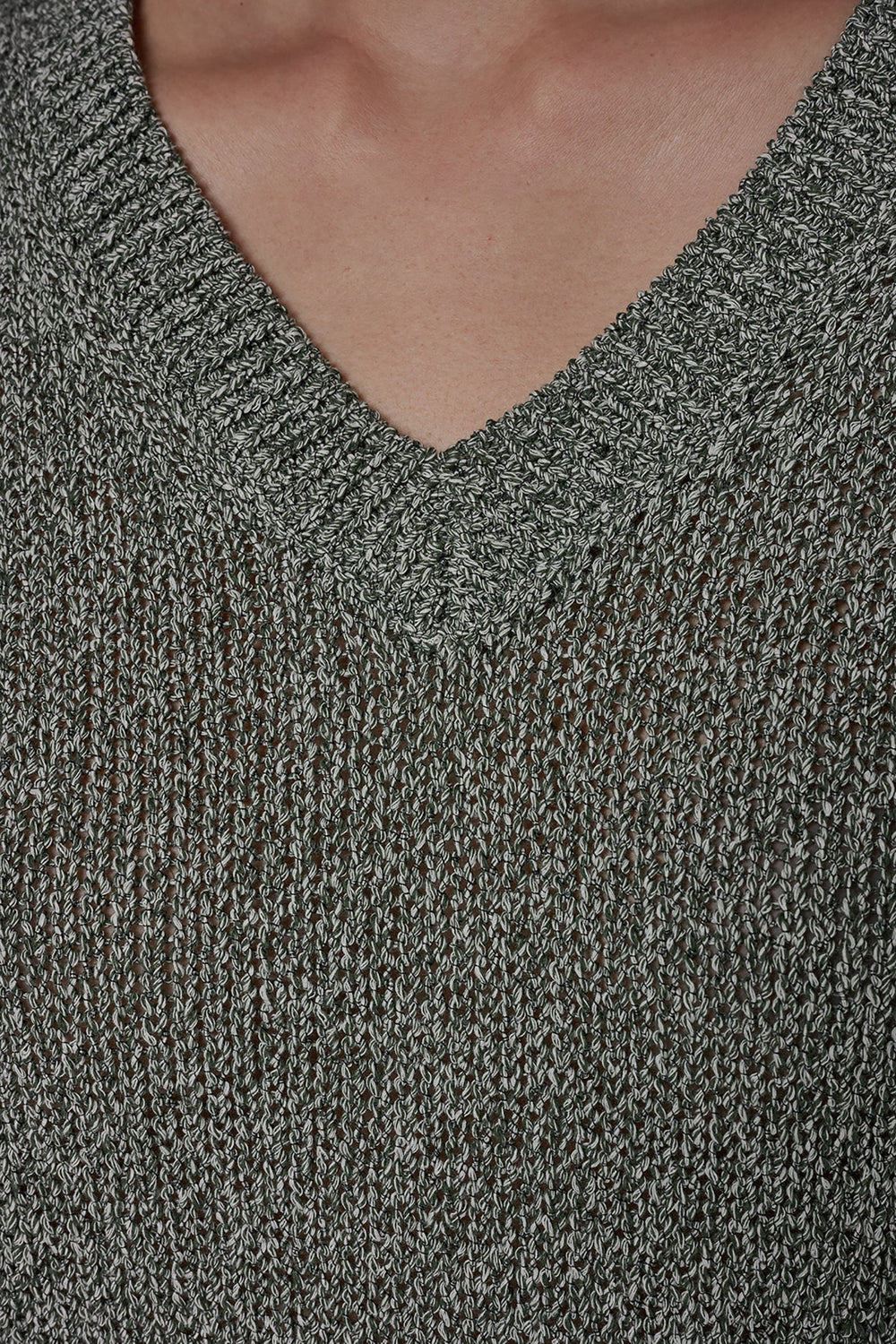 Donna Karan | SHORT SLEEVE MÉLANGE EASY SWEATER