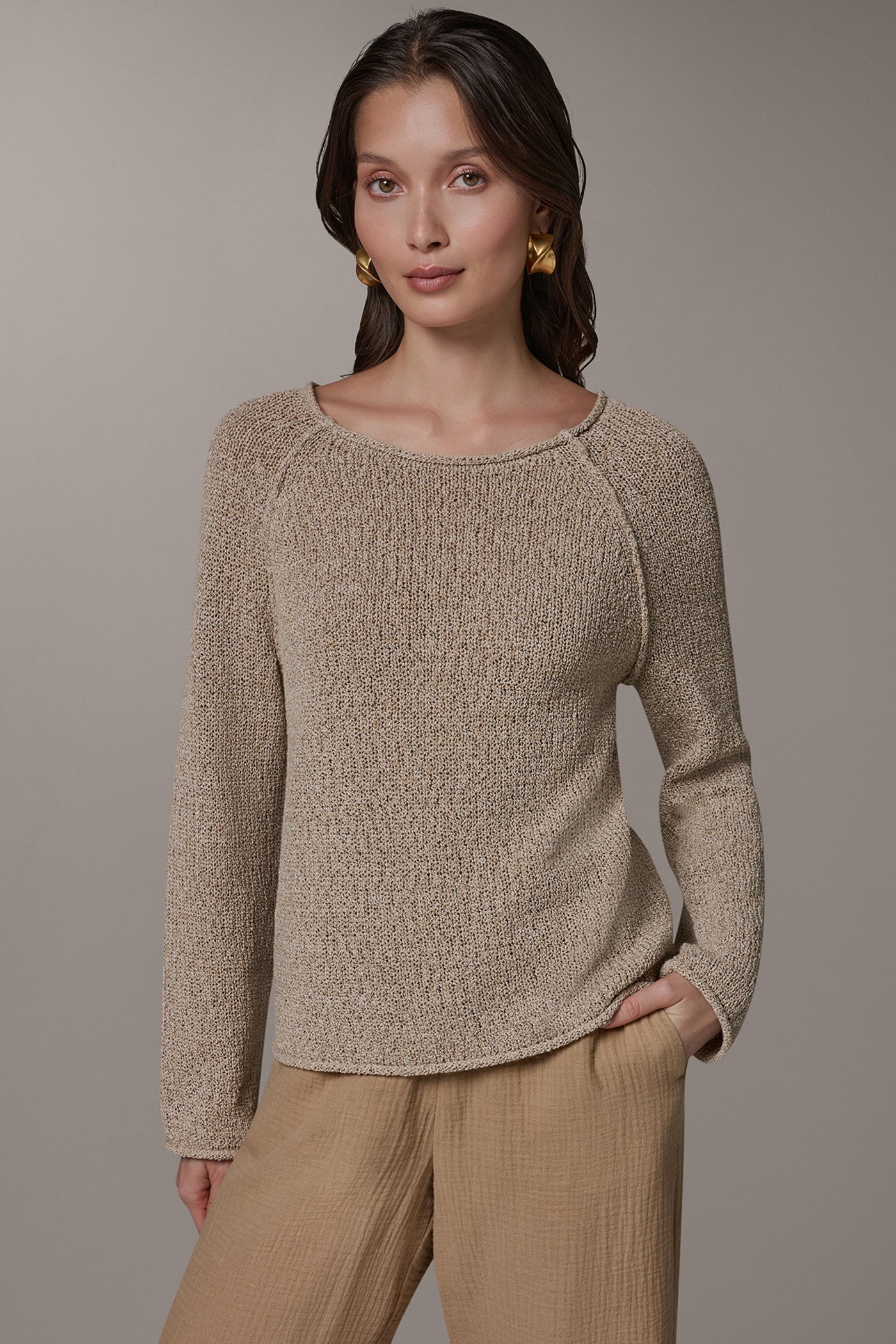 Donna Karan | LONG SLEEVE EASY SWEATER