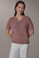 Donna Karan | SHORT SLEEVE MÉLANGE EASY SWEATER