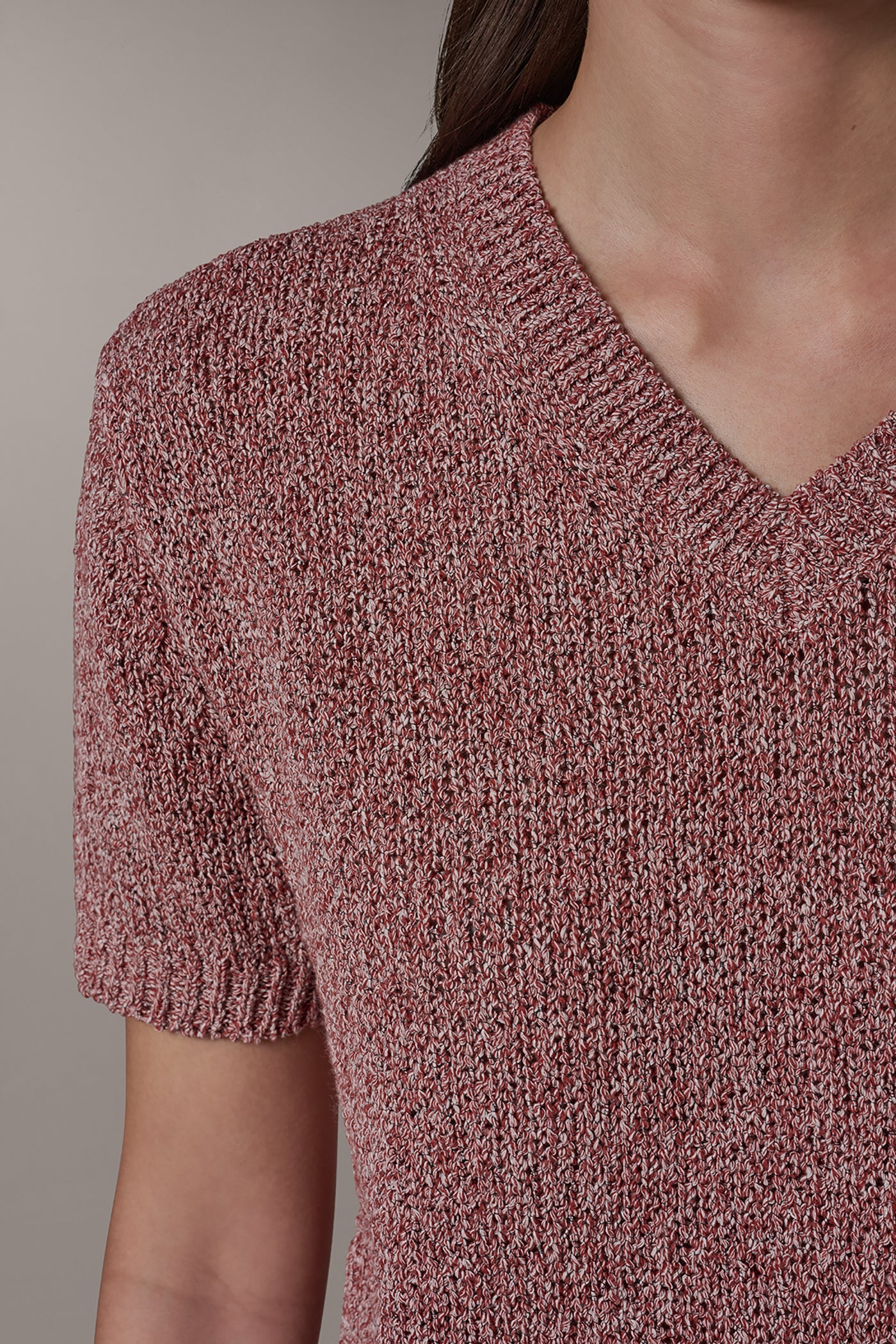 Donna Karan | SHORT SLEEVE MÉLANGE EASY SWEATER