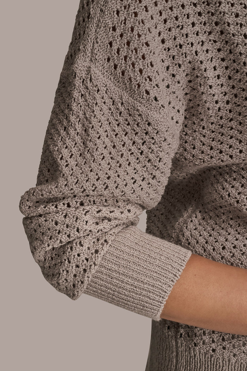 Donna Karan | LONG SLEEVE OPEN STITCH SWEATER