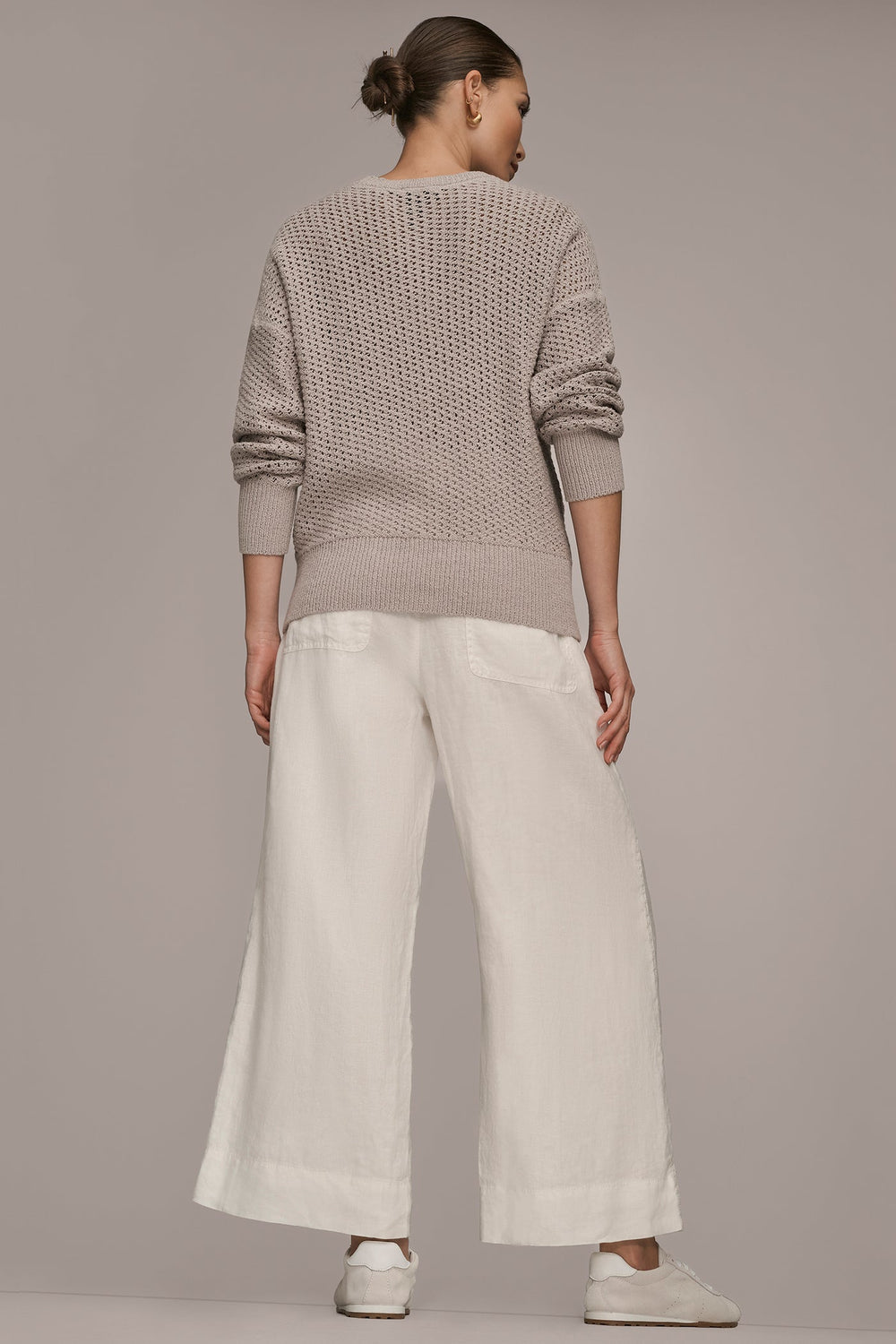 Donna Karan | LONG SLEEVE OPEN STITCH SWEATER