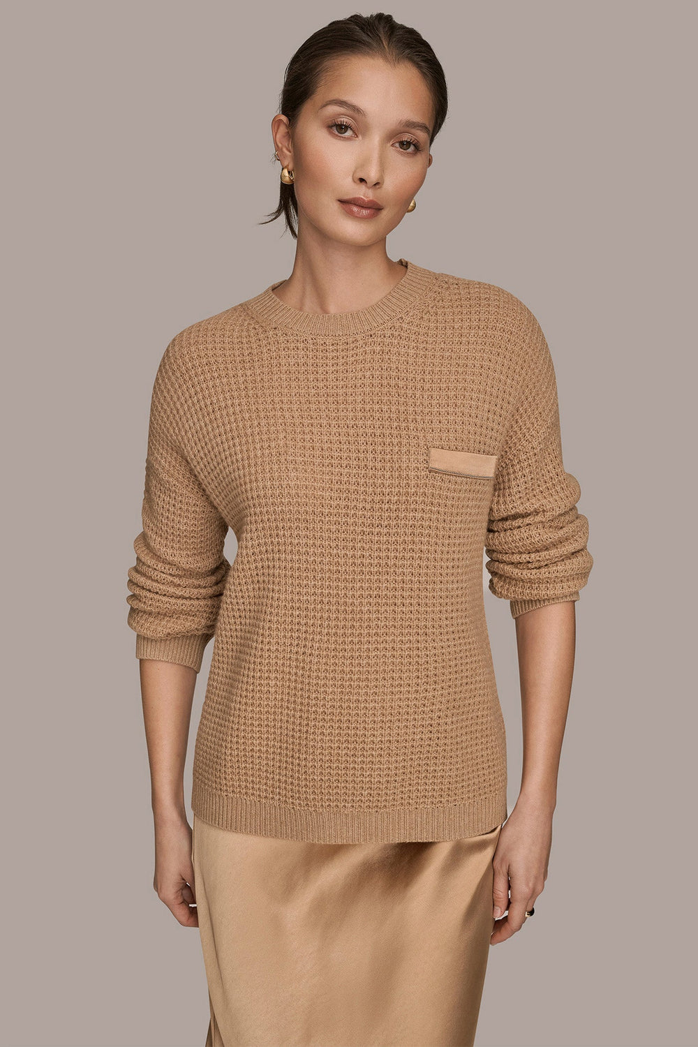 Donna Karan | WOOL AND CASHMERE-BLEND POCKET SWEATER