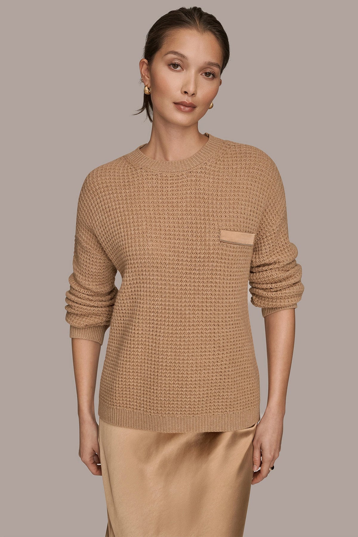 Donna Karan | WOOL AND CASHMERE-BLEND POCKET SWEATER