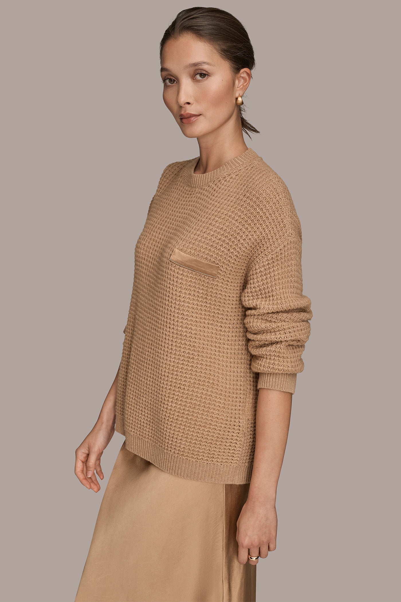 Donna Karan | WOOL AND CASHMERE-BLEND POCKET SWEATER