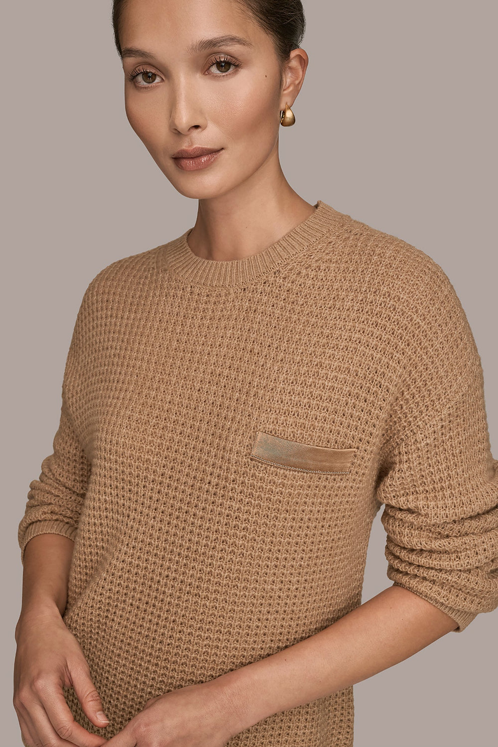 Donna Karan | WOOL AND CASHMERE-BLEND POCKET SWEATER